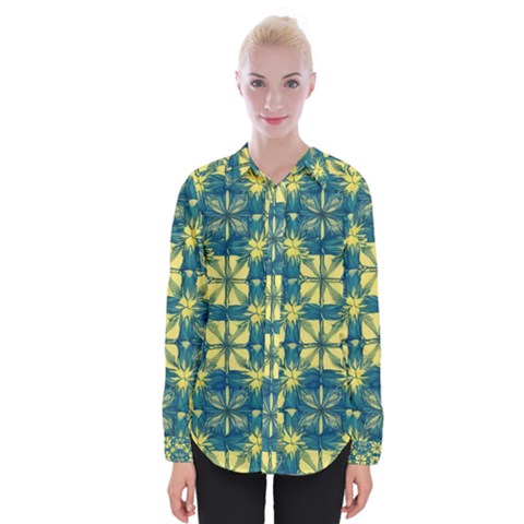 Royal Fractal Pattern 2 Womens Long Sleeve Shirt by violetheavensky