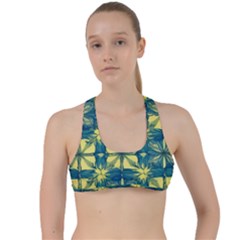 Royal Fractal Pattern 2 Criss Cross Racerback Sports Bra by violetheavensky