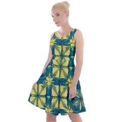 Royal Fractal Pattern 2 Knee Length Skater Dress by violetheavensky