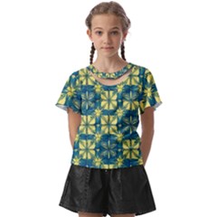 Royal Fractal Pattern 2 Kids  Front Cut T-shirt by violetheavensky