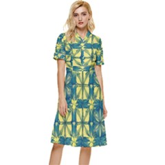 Royal Fractal Pattern 2 Button Top Knee Length Dress by violetheavensky