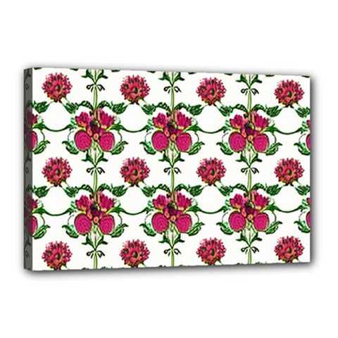 Retro 1880s Flowers Pattern 2 Canvas 18  X 12  (stretched) by violetheavensky