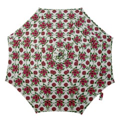 Retro 1880s Flowers Pattern 2 Hook Handle Umbrellas (large) by violetheavensky