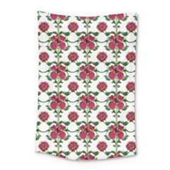 Retro 1880s Flowers Pattern 2 Small Tapestry by violetheavensky