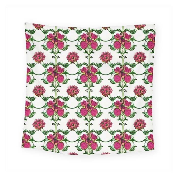 Retro 1880s Flowers Pattern 2 Square Tapestry (Small)