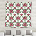 Retro 1880s Flowers Pattern 2 Square Tapestry (Large) View2