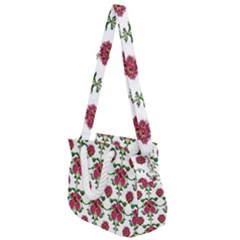 Retro 1880s Flowers Pattern 2 Rope Handles Shoulder Strap Bag by violetheavensky