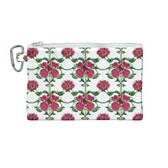 Retro 1880s Flowers Pattern 2 Canvas Cosmetic Bag (medium) by violetheavensky