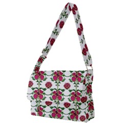 Retro 1880s Flowers Pattern 2 Full Print Messenger Bag (l) by violetheavensky