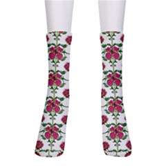 Retro 1880s Flowers Pattern 2 Crew Socks by violetheavensky