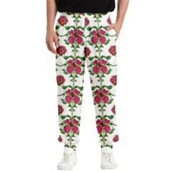 Retro 1880s Flowers Pattern 2 Men s Elastic Waist Pants by violetheavensky