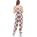 Retro 1880s Flowers Pattern 2 Sleeveless Tie Ankle Chiffon Jumpsuit View2