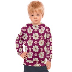 Retro 1880s Flowers Pattern Kids  Hooded Pullover by violetheavensky