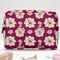 Retro 1880s Flowers Pattern Make Up Pouch (medium) by violetheavensky