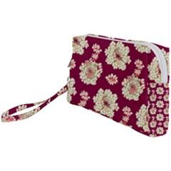 Retro 1880s Flowers Pattern Wristlet Pouch Bag (small) by violetheavensky