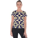 Royal Fractal Pattern 3 Short Sleeve Sports Top  View1