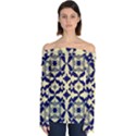 Royal Fractal Pattern 3 Off Shoulder Long Sleeve Top View1