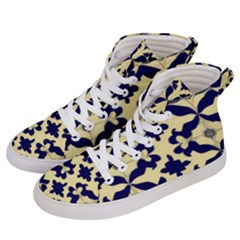 Royal Fractal Pattern 3 Women s Hi-top Skate Sneakers by violetheavensky