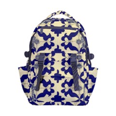 Royal Fractal Pattern 3 Carry-on Double Buckle Travel Backpack by violetheavensky