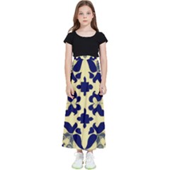 Royal Fractal Pattern 3 Kids  Flared Maxi Skirt by violetheavensky