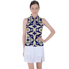 Royal Fractal Pattern 3 Women s Sleeveless Polo T-shirt by violetheavensky