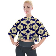 Royal Fractal Pattern 3 Mock Neck T-shirt by violetheavensky