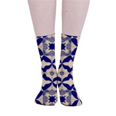 Royal Fractal Pattern 3 Smooth Crew Length Tube Socks by violetheavensky