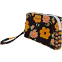 Retro 40s 50s Flowers Pattern Halloween 3 Wristlet Pouch Bag (Small) View1