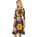 Retro 40s 50s Flowers Pattern Halloween 3 Classy Knee Length Dress View3