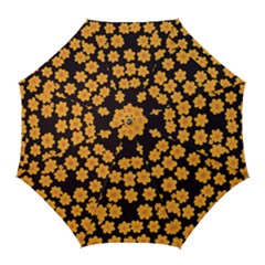 Retro 40s 50s Flowers Pattern Halloween 4 Golf Umbrellas by violetheavensky