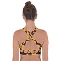 Retro 40s 50s Flowers Pattern Halloween 4 Cross Back Sports Bra View2