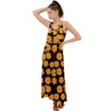 Retro 40s 50s Flowers Pattern Halloween 4 V-Neck Chiffon Maxi Dress View1