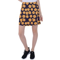 Retro 40s 50s Flowers Pattern Halloween 4 Tennis Skirt by violetheavensky