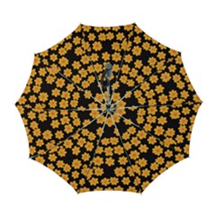 Retro 40s 50s Flowers Pattern Halloween 4 Automatic Folding Umbrella With Case (large) by violetheavensky