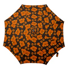 Retro 40s 50s Flowers Pattern Halloween 2 Hook Handle Umbrellas (small) by violetheavensky