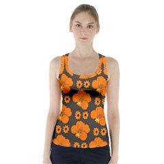 Retro 40s 50s Flowers Pattern Halloween 2 Racer Back Sports Top by violetheavensky