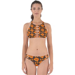 Retro 40s 50s Flowers Pattern Halloween 2 Perfectly Cut Out Bikini Set by violetheavensky