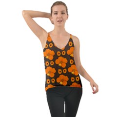 Retro 40s 50s Flowers Pattern Halloween 2 Chiffon Cami by violetheavensky