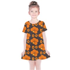 Retro 40s 50s Flowers Pattern Halloween 2 Kids  Simple Cotton Dress by violetheavensky