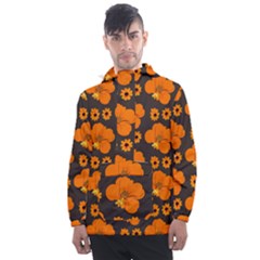 Retro 40s 50s Flowers Pattern Halloween 2 Men s Front Pocket Pullover Windbreaker by violetheavensky