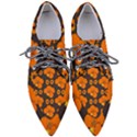 Retro 40s 50s Flowers Pattern Halloween 2 Pointed Oxford Shoes View1