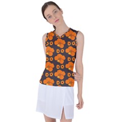 Retro 40s 50s Flowers Pattern Halloween 2 Women s Sleeveless Sports Top by violetheavensky