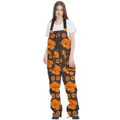 Retro 40s 50s Flowers Pattern Halloween 2 Women s Front Zip Ski And Snowboard Bib Pants by violetheavensky