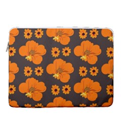 Retro 40s 50s Flowers Pattern Halloween 2 15  Vertical Laptop Sleeve Case With Pocket by violetheavensky