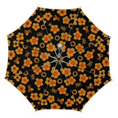 Retro 40s 50s Flowers Pattern Halloween Automatic Folding Umbrella With Case (medium) by violetheavensky