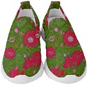 Mid Century Retro Floral 1970s 1960s Pattern 88 Kids  Slip On Sneakers View1