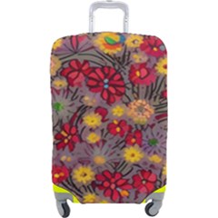 Mid Century Retro Floral 1970s 1960s Pattern 90 Luggage Cover (large) by violetheavensky