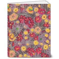 Mid Century Retro Floral 1970s 1960s Pattern 90 7  X 9  Softcover Notebook by violetheavensky