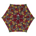 Mid Century Retro Floral 1970s 1960s Pattern 90 Automatic Folding Umbrella with Case (Small) View1