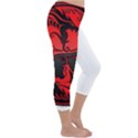 Red Yin Yang Dragons Capri Winter Leggings  View3